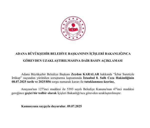 Zeydan Karalar Görevden Uzaklaştırıldı: İçişleri Bakanlığı'ndan Açıklama