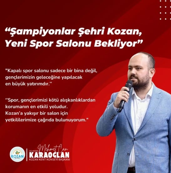 Kozan, Yeni Kapalı Spor Salonu Bekliyor: “Gençlerimizin Geleceğine Yatırım Yapılmalı”