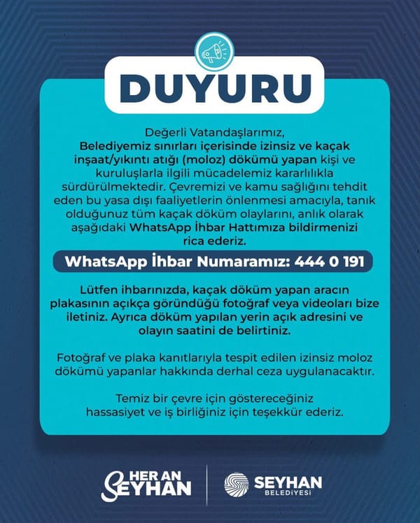 Adana'da Kaçak Moloz Dökenler Yandı! Tek Fotoğrafla Ceza Kapıda