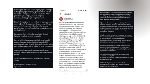 Adana’da Şiddetli Yağış Siyaseti ve Altyapı Tartışmalarını Alevlendirdi